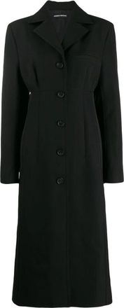 Kwaidan Editions Waisted Structured Coat - Dames - Mantel - Zwart - S - Katoen - Jassen