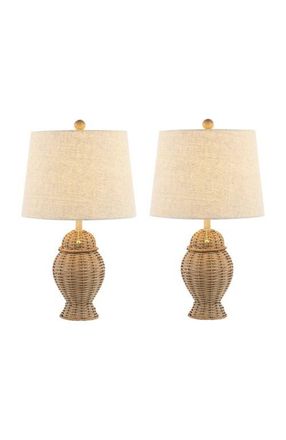Jonathan Y Designs Margie Wicker 20.5 Bohemian Rustic Iron LED Table Lamp in Natural at Nordstrom