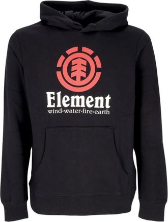 Element Zwarte Verticale Hoodie met Kangoeroezak - Heren - Hoodies - Zwart - S - Katoen - Hoodies & sweatvesten