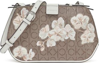 Calvin Klein Audrey Womens Audrey Triple Compartment Crossbody Crossbody Calvin Klein Audrey Triple Compartment Crossbody Bag, Almond Floral Print, &Uacute;nico