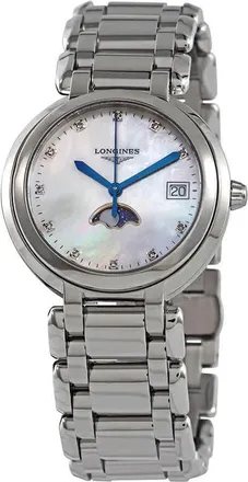 Longines PrimaLuna Moonphase Mother of Pearl Diamond Dial Ladies Watch L8.116.4.87.6