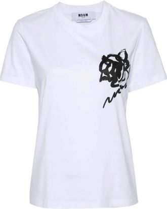 Msgm T-shirts en Polos - Dames - T-shirts - Wit - S - Tops