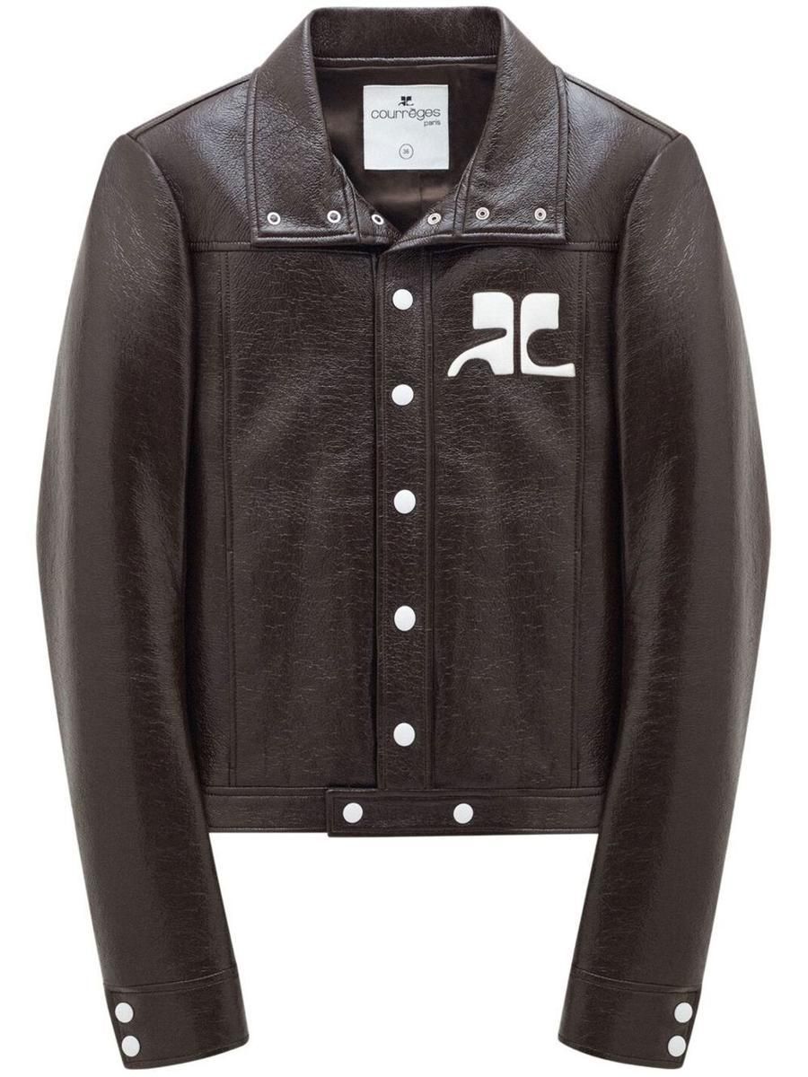 ジャケット COURREGES Women Jackets 424CBL218NY BROWN Courrèges Reedition Checked Vinyl Jacket | Brown | FARFETCH