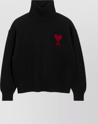 Ami wool ribbed turtleneck sweater
