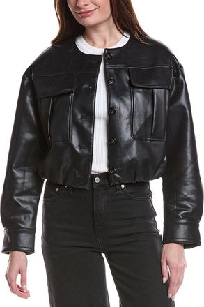 endless rose Vegan Leather Button Jacket