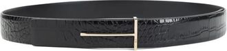 Tom Ford Cintura con effetto coccodrillo - Nero