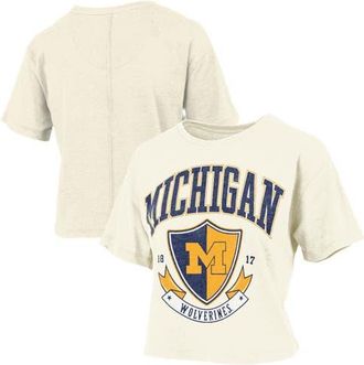 Pressbox Womens Pressbox Cream Michigan Wolverines Buckler Vintage Cropped T-Shirt at Nordstrom, Size Xx-Large