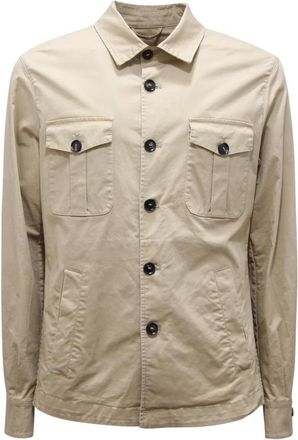 Mazzarelli Trani Overjacket - Heren - Zomerjassen - Beige - S - Katoen - Jassen