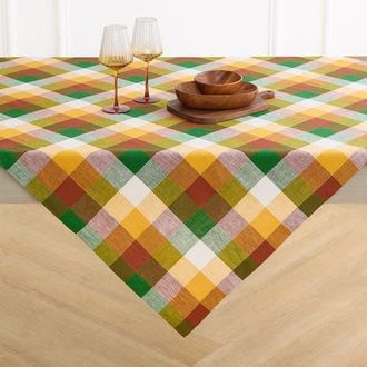 Solino Home Linen Table Throw 52 x 52 Inch for Dining Table, Holiday and Everyday Table Decor - Buffalo Check in Fall Check at Nordstrom, Size Small