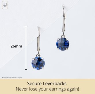 MAX + STONE Solid 10K Yellow or White Gold 8mm Gemstone Dangle Earrings