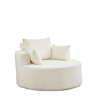 Urban Meuble Sill&oacute;n individual de chenilla beige con cojines, sin montaje