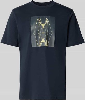 Boss Orange by Hugo Boss BOSS Orange Regular Fit T-Shirt aus reiner Baumwolle Modell TE_CREATURE in Marine, Gr&ouml;&szlig;e XXL