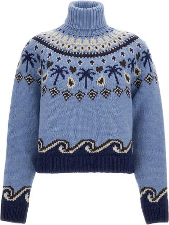 Alanui Light Blue Sweet Winter Virgin Wool Sweater