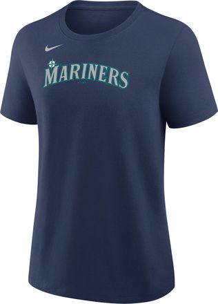 Nike Seattle Mariners Wordmark Nike Womens MLB T-Shirt in Blue | 01K944BMVR-M3X