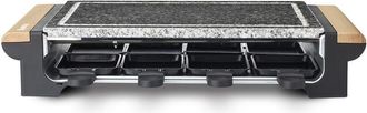 H.Koenig Hkoenig Rp328 - Raclette 8 Personas 2 En 1, Plancha Con Piedra Natural, 1400 W