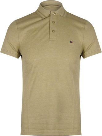 Tommy Hilfiger Mens Dark Dune Beige Polo Shirt Cotton - Size X-Small