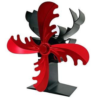 OEM Ventilador De Chimenea Con Dise&ntilde;o De Reno, Ventilador De Estufa De Le&ntilde;a De 4 Aspas, Circulaci&oacute;n De Calor, Funcionamiento Silencioso, Autoalimentado