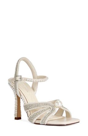 Azalea Wang Elara Ankle Strap Sandal in Ivory at Nordstrom, Size 8.5