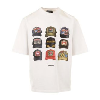 Dsquared2 T-Shirts, male, White, Size: S Iconique Loose Fit Tee