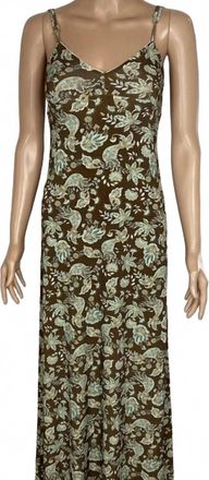 Alessia Zamattio Womens V-Neck Jersey Slip Dress In Brown Floral