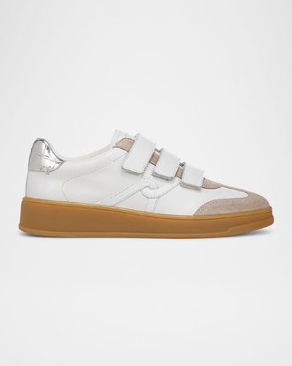 Veronica Beard Reagan Mixed Leather Triple-Grip Sneakers