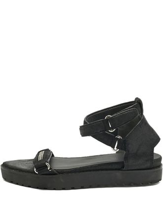 Alexander Wang nubuck leather ankle strap sandals - women - Calf Suede/Calf Leather/Rubber - 37 - Black
