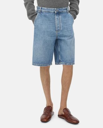 Bottega Veneta Dark Blue Bermuda Cargo Shorts