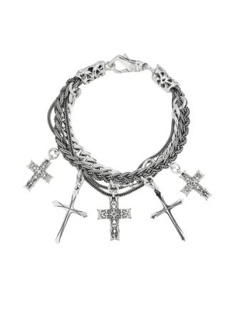 Emanuele Bicocchi Notre-Dame armband met kruis bedel - Zilver