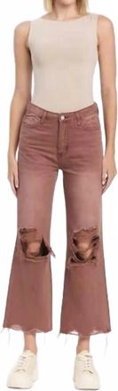 Flying Monkey Super High Rise 90S Vintage Crop Flare Jeans In Aztec