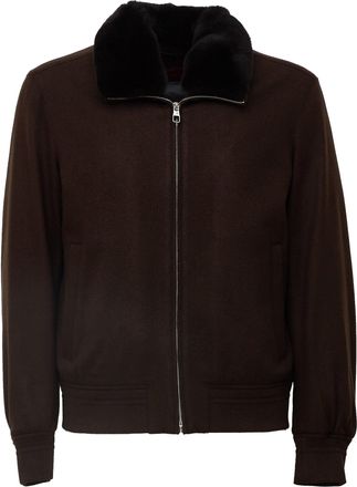 Montecore Lightweight Down-Padded Wool Jacket With Removable Fur Collar