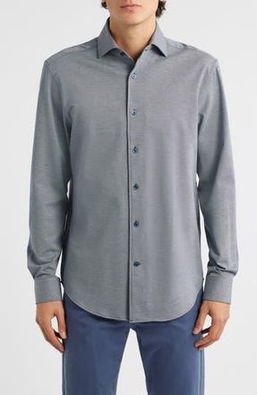 Bugatchi Devon OoohCotton Button-Up Shirt in Navy at Nordstrom Rack, Size Xx-Large