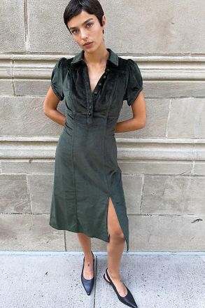 Pilcro Rebekah Corduroy Slim Midi Dress