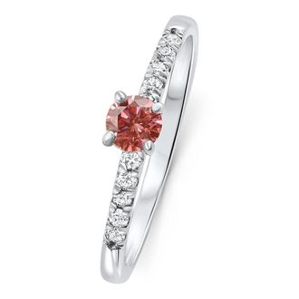 Pompeii3 VS 3/8Ct Pink Diamond Engagement Ring 10k Gold Lab Grown