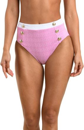 L'agence Vanessa Colorblock High Waist Bikini Bottoms in Blush at Nordstrom, Size X-Small