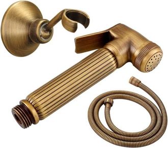 Elle Kit Douchette Wc Pour Toilette, Antique Pulv&eacute;risateur De Bidet Laiton Bidet Pulv&eacute;risateur Mural Pulv&eacute;risateur De Bidet &Agrave; Main Avec Tuyau, Support