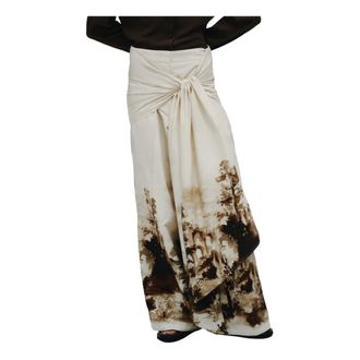 Erika Cavallini Semi Couture Wide Trousers, female, Multicolor, Size: XS High-waist Wide Trousers