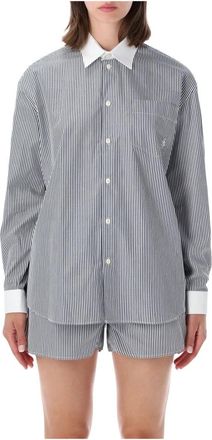 Sporty & Rich SRC Oversized Shirt - Dames - Overhemden - Wit - M - Katoen - Overhemden