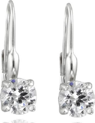 Pompeii3 5/8ct Lever Back Dangle Hoops 14K White Gold Earrings Lab Grown