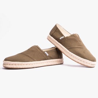 Toms Toms ALPARGATA ROPE 2.0 Mens Espadrilles Olive - Green Cotton - Size UK 11