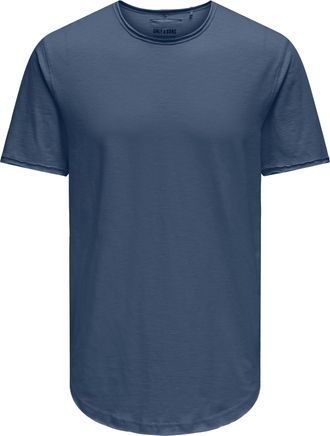 Only & Sons Rundhalsshirt ONLY & SONS ONSBENNE LONGY SS TEE NF 7822 NOOS, Herren, Gr. XL, vintage indigo, Single Jersey, Obermaterial: 100% Baumwolle, unifarben, 