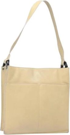 Gucci Pre-owned Leather gucci-bags - Dames - Vintage Schoudertas - Beige - ONE Size - Leer - Vintage