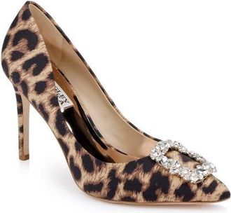Badgley Mischka Cher Crystal Embellished Pump in Nat Leopard at Nordstrom, Size 5.5