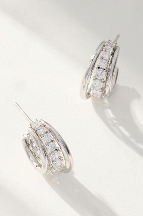 Melinda Maria Oh She Fancy Smooth Crystal Hoops