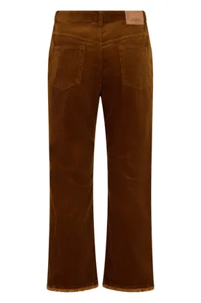 Isabel Marant Womens Flared Trousers Caramel Cotton