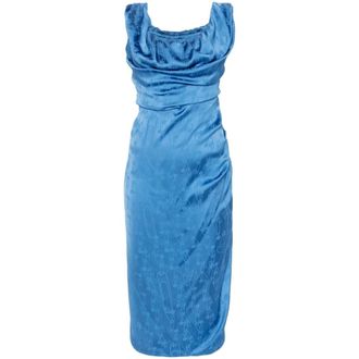 Vivienne Westwood Kleedjes, Dames, Blauw, S, Ocean Blue Veiligheidsspeld Jurk