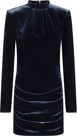 Rotate Silk Velvet Ls Mini Dress
