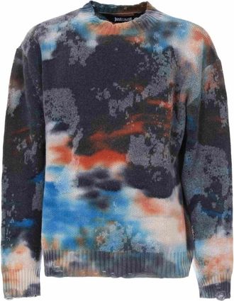 Roberto Cavalli Truien - Heren - Ronde hals truien - Veelkleurig - L - Truien & Vesten
