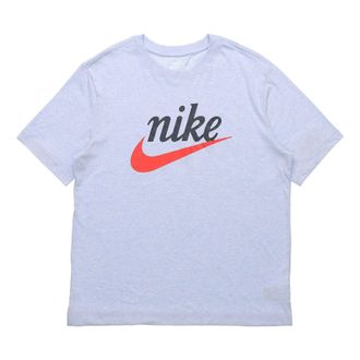 Nike Mens Nike Sportswear Heritage Alphabet Logo Printing Short Sleeve Blue T-Shirt CK2382-407