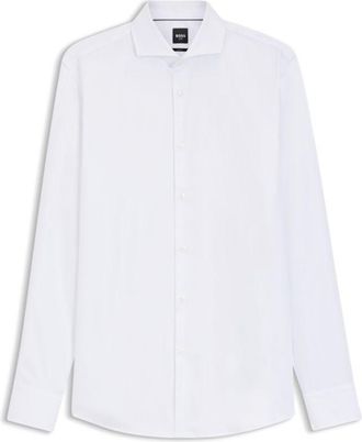 BOSS Wrinkle-resistant slim-fit shirt in a cotton blend