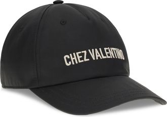 Valentino Garavani Mens Chez Valentino Baseball Hat Nero-Burro Cotton; Polyester E Hairbands Nero/burro